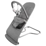 Teknum 3-Stage Baby Bouncer with Adjustable Recliner Seat – Soft Melange Fabric, Padded Safety Belt, 0m+ – Grey
