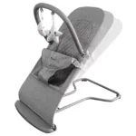 Teknum 3-Stage Baby Bouncer with Adjustable Recliner Seat – Soft Melange Fabric, Padded Safety Belt, 0m+ – Grey