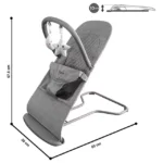 Teknum 3-Stage Baby Bouncer with Adjustable Recliner Seat – Soft Melange Fabric, Padded Safety Belt, 0m+ – Grey