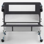 Teknum Dark Grey Moonlight Bedside Crib with Adjustable Height & Mesh Sides, Under-Bed Storage, Anti-Reflux & Rocker Mode