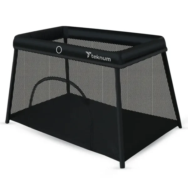 Teknum – Portable Quick fold Playard & Cot with Zipper Door & Carry Bag – Midnight Black