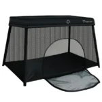 Teknum – Portable Quick fold Playard & Cot with Zipper Door & Carry Bag – Midnight Black