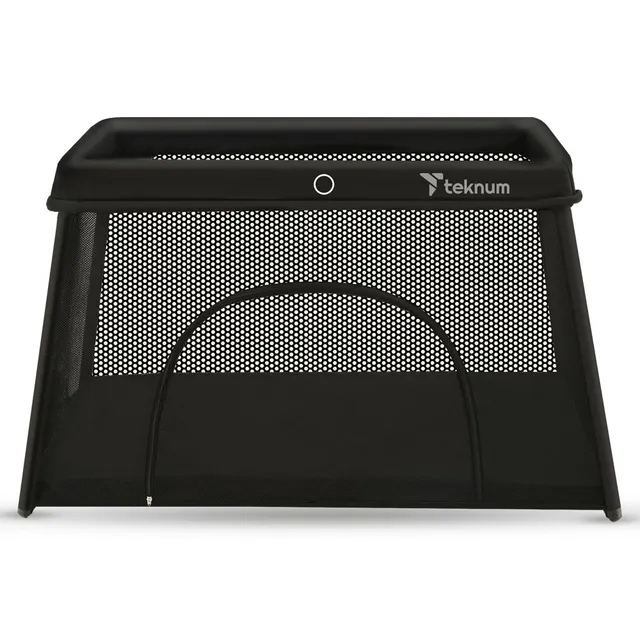 Teknum - Portable Quick fold Playard & Cot with Zipper Door & Carry Bag - Midnight Black