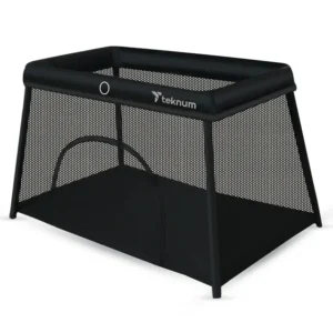 Teknum - Portable Quick fold Playard & Cot with Zipper Door & Carry Bag - Midnight Black