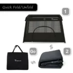 Teknum – Portable Quick fold Playard & Cot with Zipper Door & Carry Bag – Midnight Black