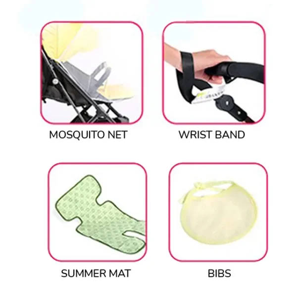 Teknum SLD Travel Lite Ultra-Compact Stroller, Foldable & Cabin-Friendly, with Carry Bag & Mosquito Net – Picasso