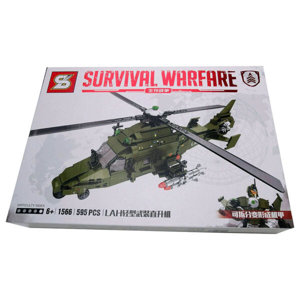 Sembo – 1566 – Survival War Building Blocks – 595 Pcs – Green
