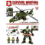 Sembo – 1566 – Survival War Building Blocks – 595 Pcs – Green