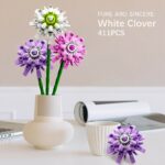 Sembo Clover Flower Building Blocks – White Pink Purple