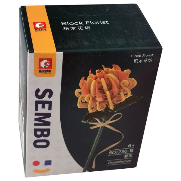 Sembo Chrysanthemum Flower Building Blocks – Blue Pink Yellow