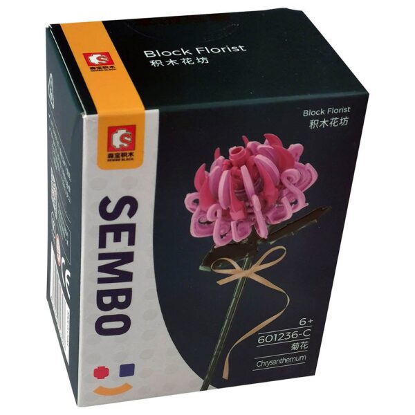 Sembo Chrysanthemum Flower Building Blocks – Blue Pink Yellow