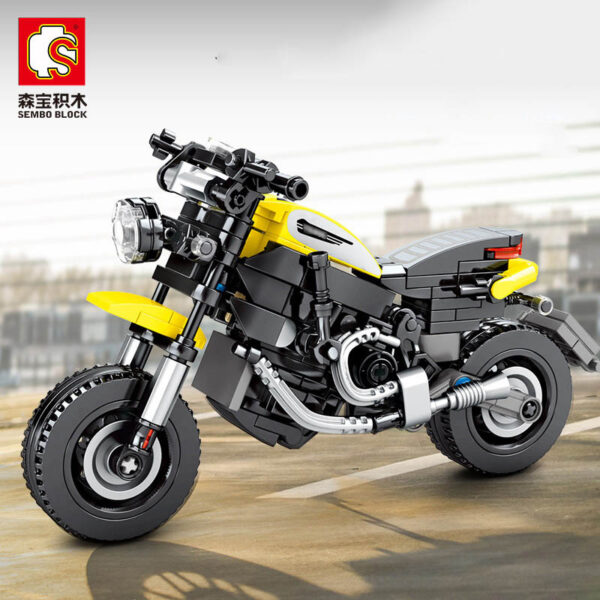 Sembo – Scrambler Scooter Building Blocks – 270 Pcs – Yellow
