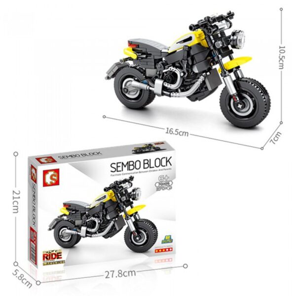 Sembo – Scrambler Scooter Building Blocks – 270 Pcs – Yellow