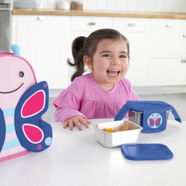 Skiphop- Zoo Stainless Steel Lunch Kit Butterfly