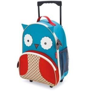 SkipHop Zoo Kids Rolling School Bag Luggage, Owl