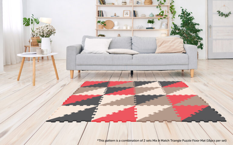 Sunta - 4 Colours Triangle Puzzle Floor Mat - 16 pcs