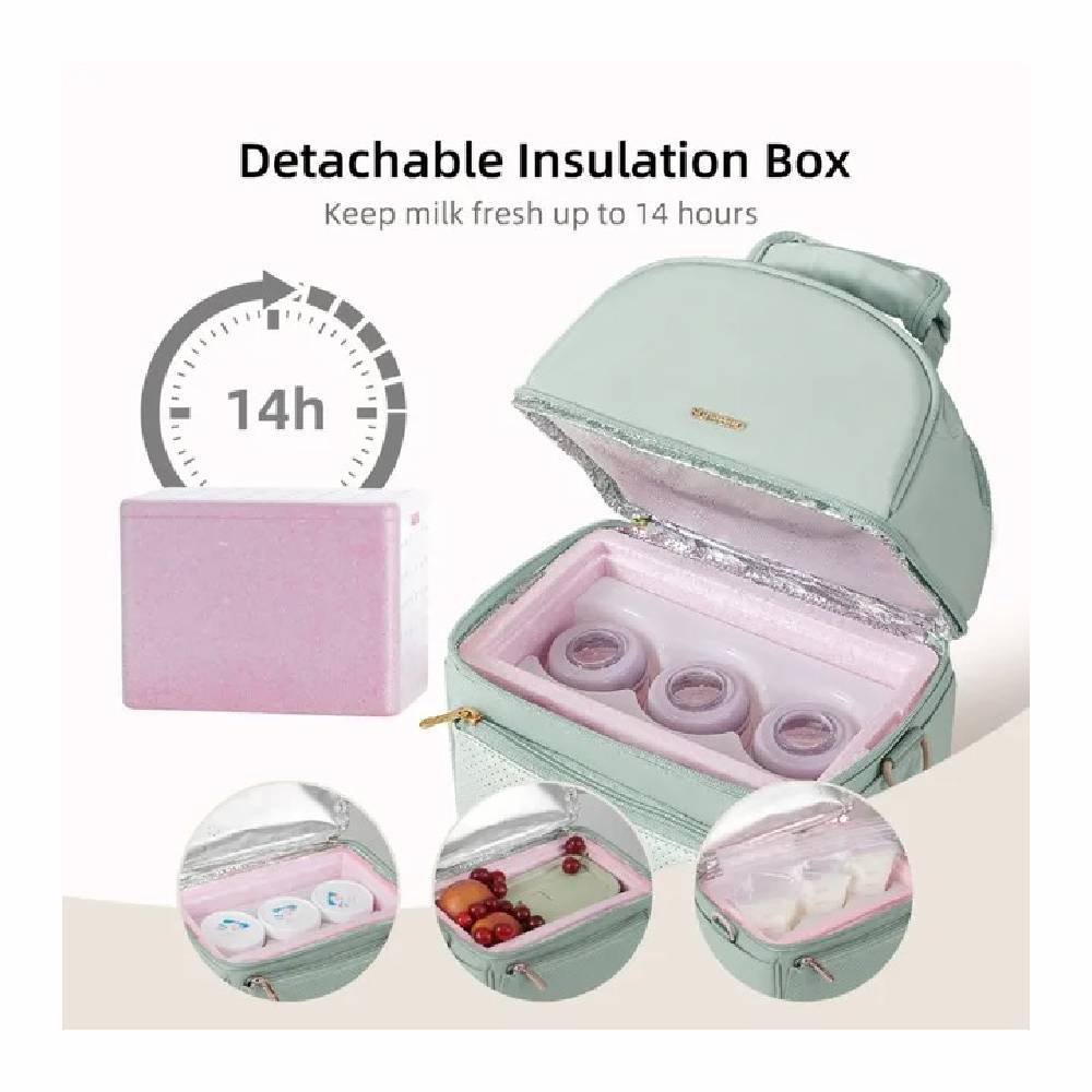 Sunveno – Breastmilk Cooler Bag With Insulation Box Set – Green