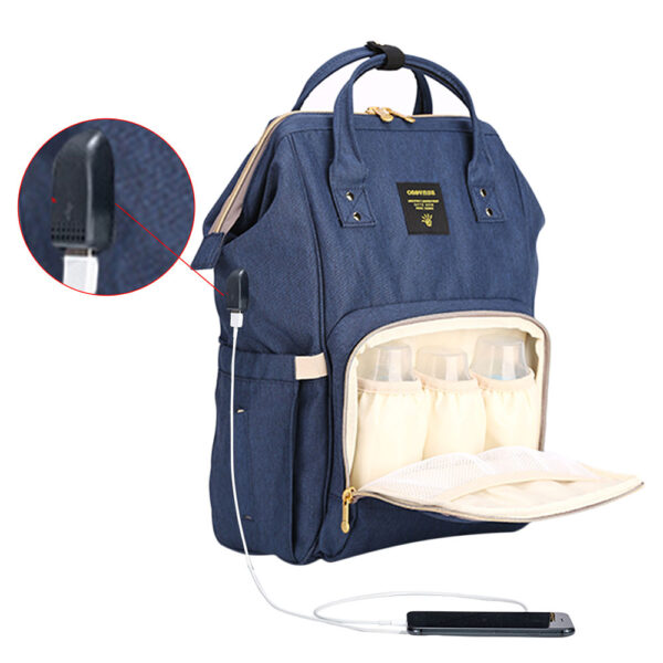 Sunveno – Diaper Bag With Usb – Navy Blue