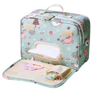 Little Story – Quilted Diaper Bag with Stroller Straps and Changing Mat – Black – Set of 7