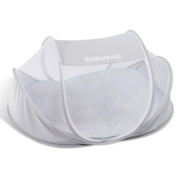 Sunveno – Portable Baby Bed With Mosquito Net – Grey