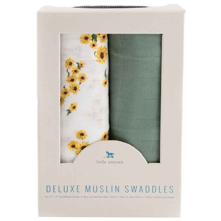 Little Unicorn - Deluxe Muslin - Swaddle 2 Pack Set - Ditsy Sunflower