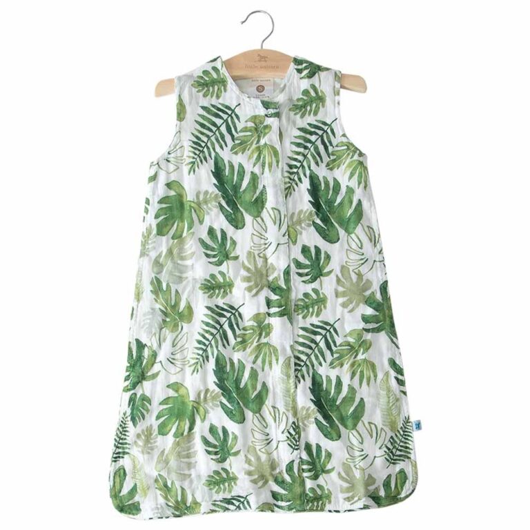 Little Unicorn - Cotton Muslin Sleep Bag - Tropical Leaf - Medium
