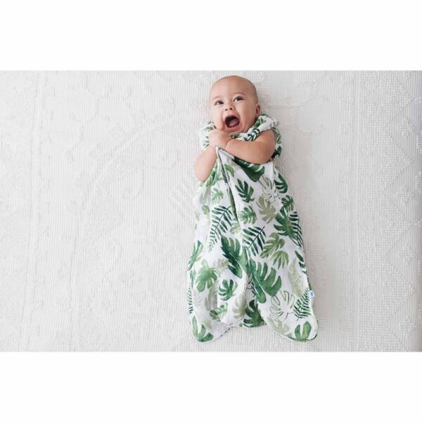 Little Unicorn – Cotton Muslin Sleep Bag – Tropical Leaf – Medium