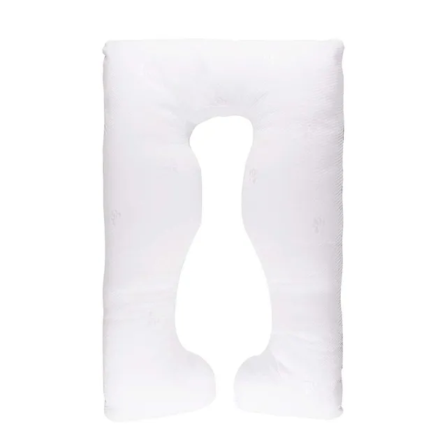 Moon - Full Body Pregnancy Pillow with Washable Cotton Cover - White
