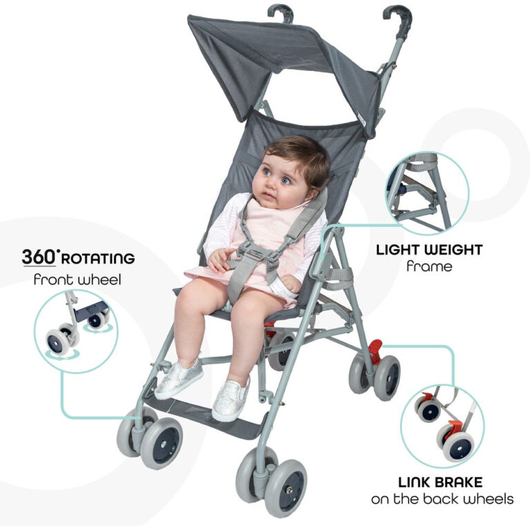 MOON - Jet-Light Weight/Compact Fold Buggy Stroller - Dark Grey