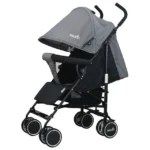 Moon Neo Plus Lightweight Stroller, 0-36m, Black Grey Dots with X-Large Canopy & Compact Fold