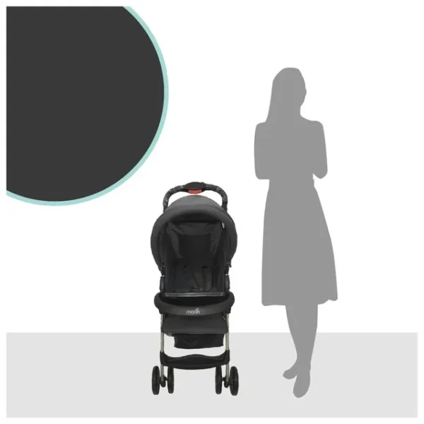 Moon – Bezik One Fold Stroller – Black