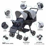 Moon – Dois Foldable Twin Stroller – Grey