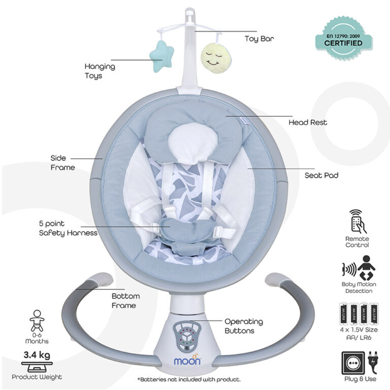Moon - Musical Baby Swing - Blue
