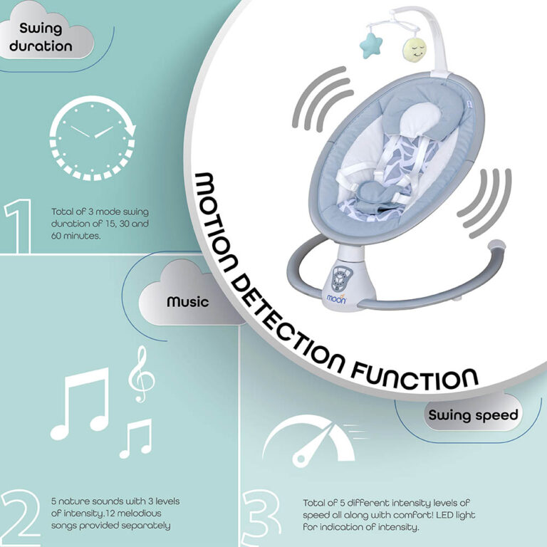 Moon - Musical Baby Swing - Blue
