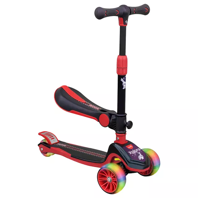 Moon - Xplora Baby/Kids 3 Wheel Scooter with Seat | Outdoor & Sports Scooter Toy - Red and Black