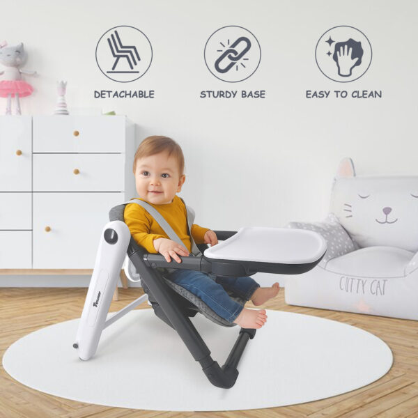 Teknum 3-IN-1 Kids Foldable Dining Booster Chair – Grey