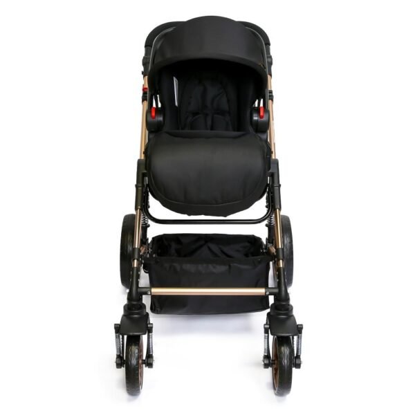 Teknum – 3-in-1 Pram Stroller Sleeping Bassinet Grey and Infant Car Seat