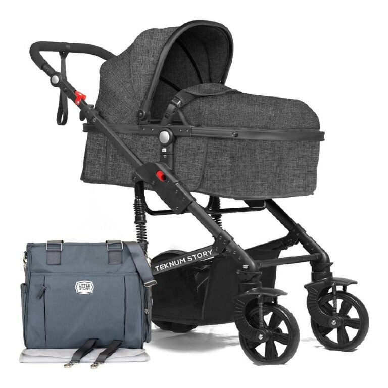 Teknum 3 in 1 Story Pram Stroller and Diaper Bag Bundle - Space Grey