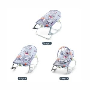 Teknum - 3-In-1 Rocker/Baby Seat/Recliner With Soothing Music - Party Grey