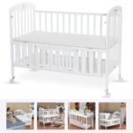 Teknum – 4in1 Wooden Bed Side w/ Storage and Height Adjustments – White