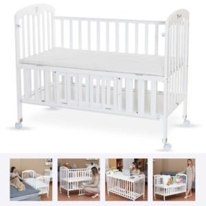 Teknum - 4in1 Wooden Bed Side w/ Storage and Height Adjustments - White
