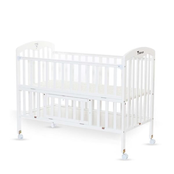 Teknum – 4in1 Wooden Bed Side w/ Storage and Height Adjustments – White