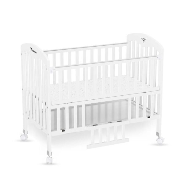 Teknum – 4in1 Wooden Bed Side w/ Storage and Height Adjustments – White