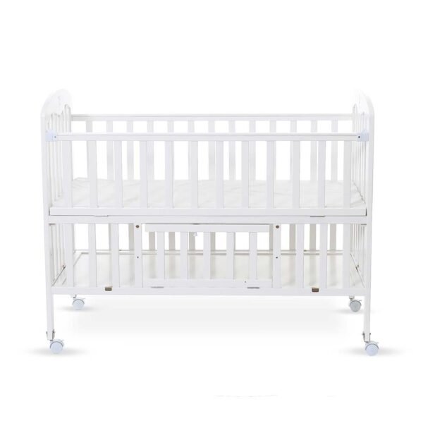 Teknum – 4in1 Wooden Bed Side w/ Storage and Height Adjustments – White