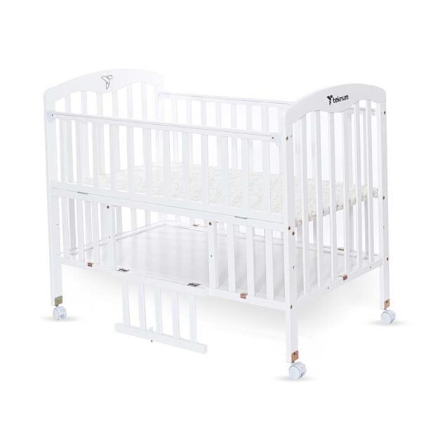 Teknum – 4in1 Wooden Bed Side w/ Storage and Height Adjustments – White