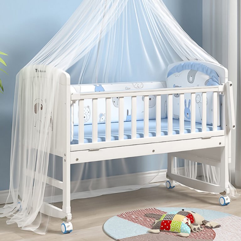 Teknum - 5-in-1 Convertible Kids Bed & Bedside Crib with Mattress