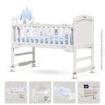 Teknum 7-in-1 Convertible Bed for 0-12 Years, New Zealand Pine, Adjustable with Mattress & Mosquito Net