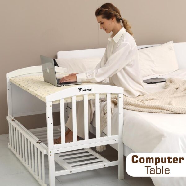 Teknum 7-in-1 Convertible Bed for 0-12 Years, New Zealand Pine, Adjustable with Mattress & Mosquito Net