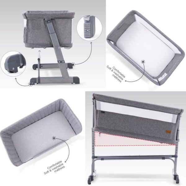 Teknum – All in One Bedside Crib Cot & Sofa Expansion Pack – Grey