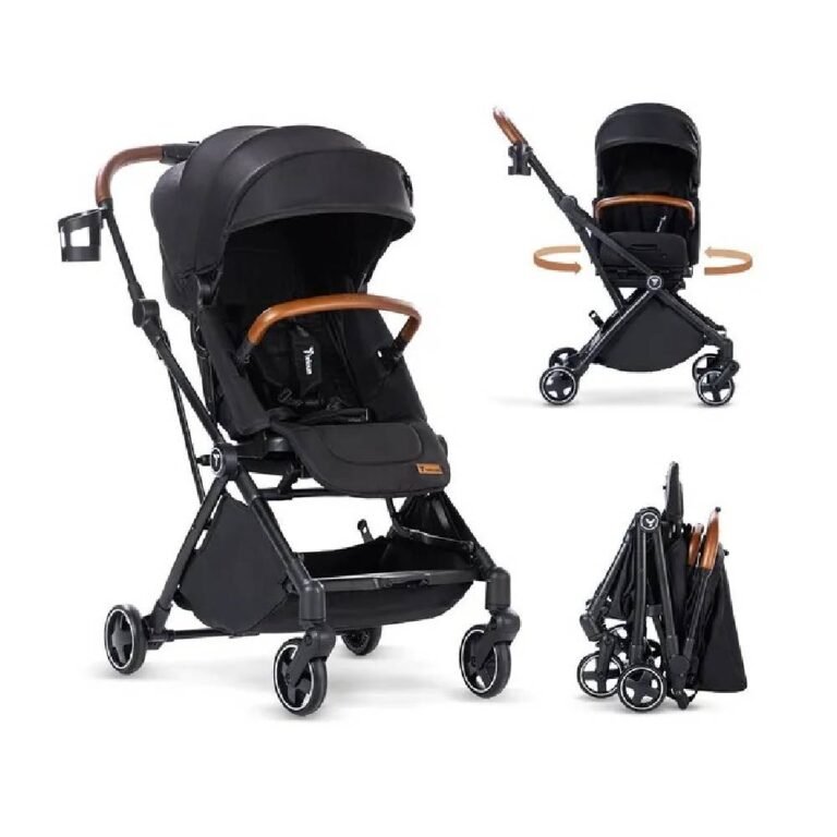 Teknum - Compacto Auto Fold 360 Degree Reversible Stroller - Black